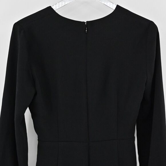 INTERMIX Romper Womens Size Medium Black Tie Front Cut Out Long Sleeve Goth Punk - Picture 8 of 16